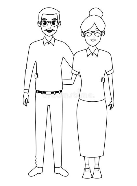 Old People Clip Art Black And White