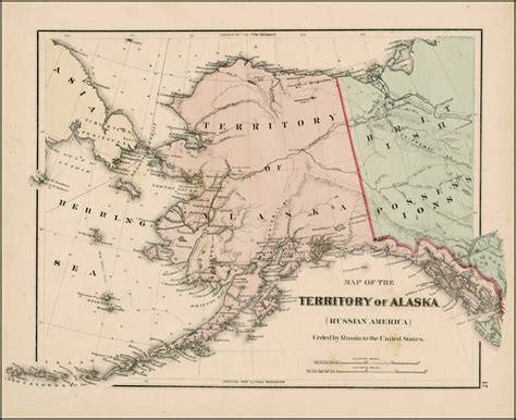 Map Of The Territory Of Alaska Russian America Ceded By Russia To The
