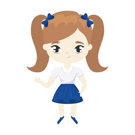 Cute Little Student Girl Avatar Character 652420 Vector Art At Vecteezy