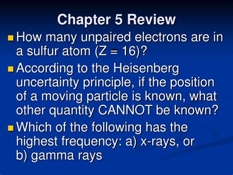 Ppt Chapter 5 Review Electrons In Atoms Powerpoint Presentation