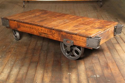 Top had spray paint marks, and axle was bent due t. Vintage Industrial Wood Cast Iron Steel Rolling Factory ...