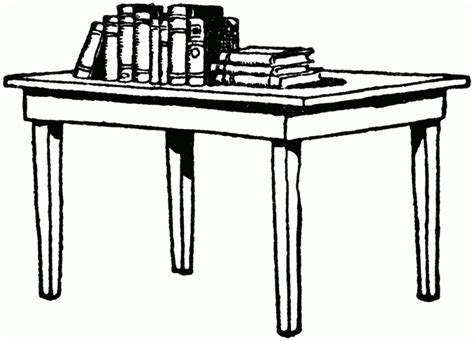 Books On The Table Clipart Black And White Clip Art Library