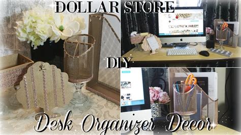 Diy Dollar Store Rose Gold Desk Organizer 2018 Dollar