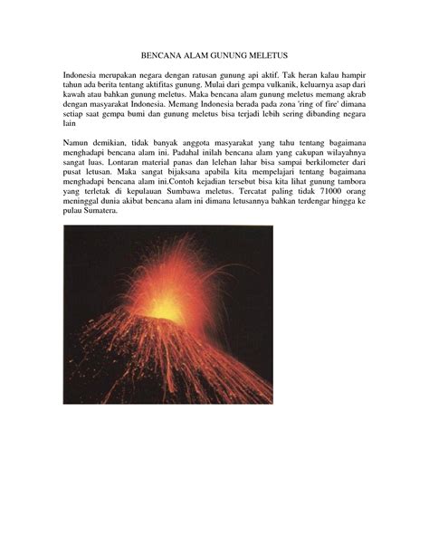 Contoh Explanation Text Tentang Gunung Meletus Dastleaf