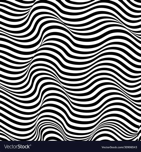Black And White Wavy Line Pattern Background Vector Image