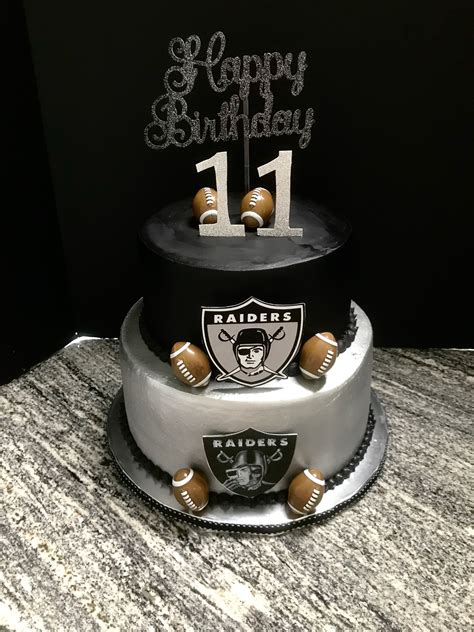 Raiders Football Themed Happy Birthday Cake Birthday Cake For Husband Raiders Cake Cake For