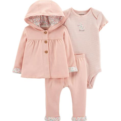 Carters Carters Baby Girls 3 Pc Loved Bunny Layette Set Walmart