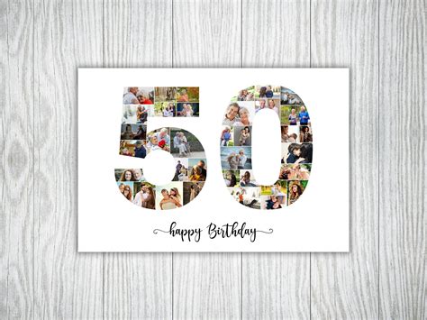 50th Birthday Collage 50th Anniversary Photo Collage 50 Etsy