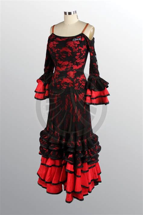 Stunning Paso Doble Costume Decorated With French Lace Ballroom