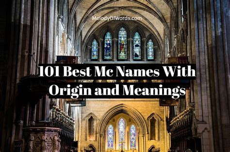 101 Best Mc Names With Origin And Meaning Melody Of Words