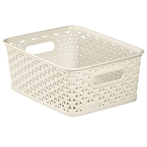 My Style White 8l Plastic Nestable Storage Basket Departments Diy