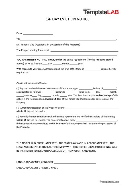 45 Free Eviction Notice Templates Word And Pdf Templatelab