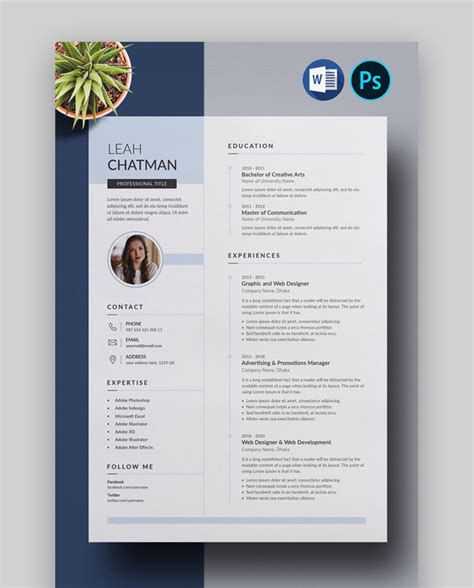22 Free Minimalist Resume Templates For Word And More