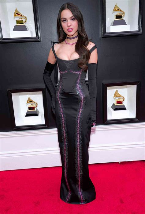 Olivia Rodrigo Wears Y2k Black Dress To 2022 Grammys