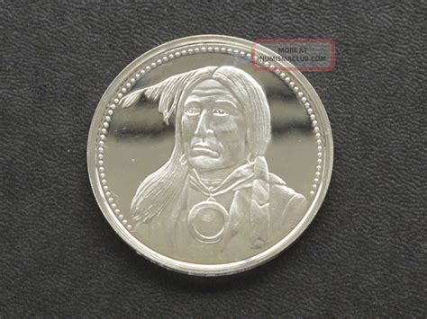 Spotted Tail Sioux Indian 1833 1881 Silver Art Round A7622