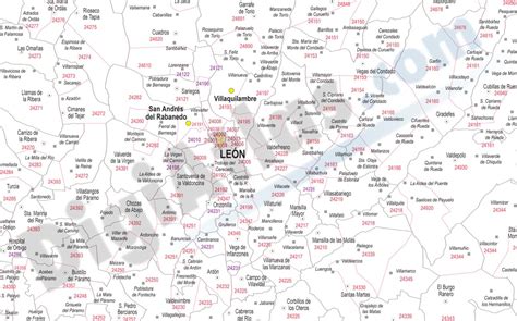 León Mapa Provincial Con Municipios Y Códigos Postales