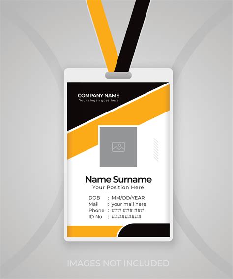 Modern And Clean Business Id Card Template Design Professional Id Card