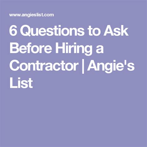 6 Questions To Ask Before Hiring A Contractor Contractors Hiring