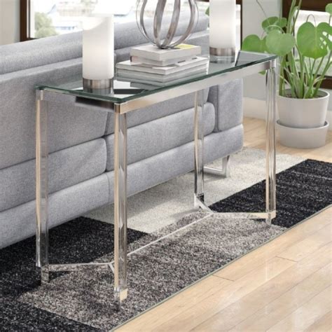 Glass And Silver Modern Console Tables For Your Entryway