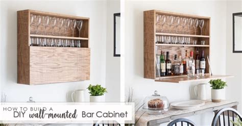 How To Make A Diy Wall Mounted Bar Cabinet Hazel Gold Designs