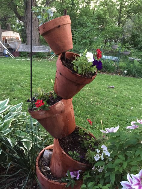 This decorative multi level flower pot is easy to make and adds a