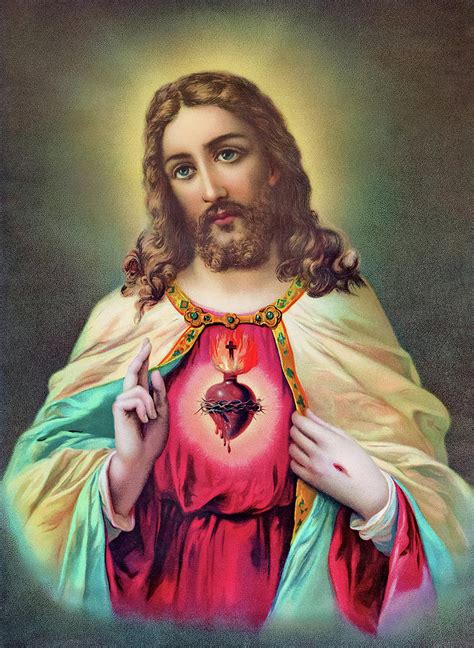 The Sacred Heart Of Jesus Painting By Old Master Pixels