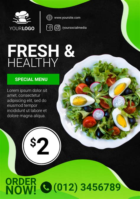 copy of organic restaurant vegetable menu ad template postermywall