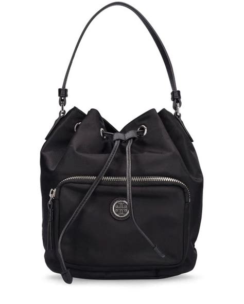 Tory Burch Synthetic Virginia Recycled Nylon Bucket Bag In Black Lyst