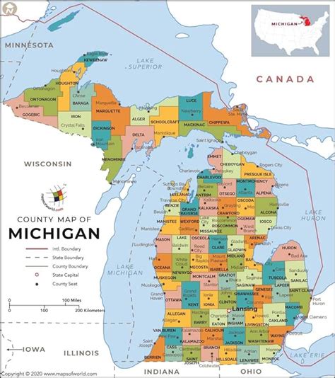 Michigan Map With Cities And Counties Map