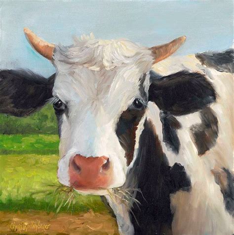 Holstein Cow Painting Handel Original Oil On Canvas By Cheri