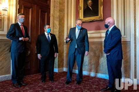 Photo New Democratic Senators Pose With Senate Minority Leader Charles