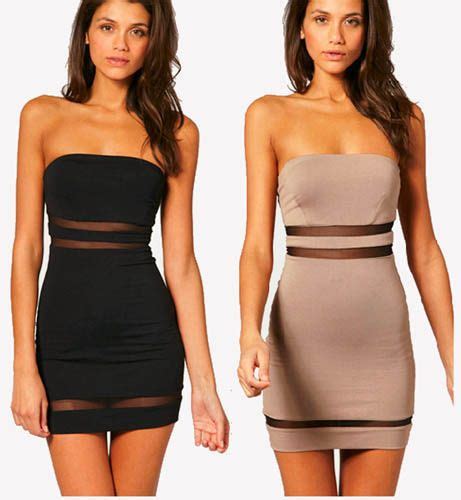 Sexy Mesh Strapless Women New Fashion Cocktail Sheer Bodycon Off Shoulder Mini Dress For