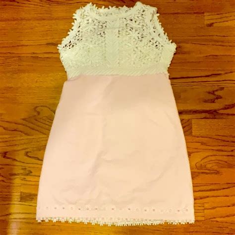 Lilly Pulitzer Dresses Lilly Pulitzer Size Breakers Lace Top Shift Dress Pink White Fully