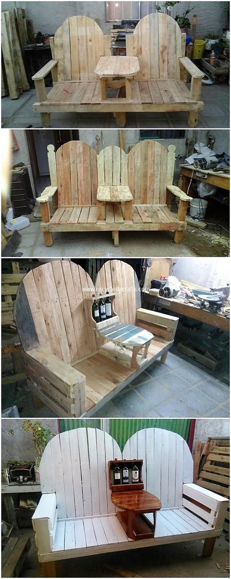 Pallet Bench With Wine Rack Pallet Garden Furniture Wood Pallet