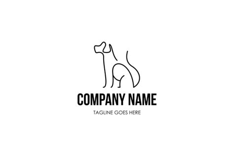 Dog Line Outline Monoline Logo Graphic By Deemka Studio · Creative Fabrica