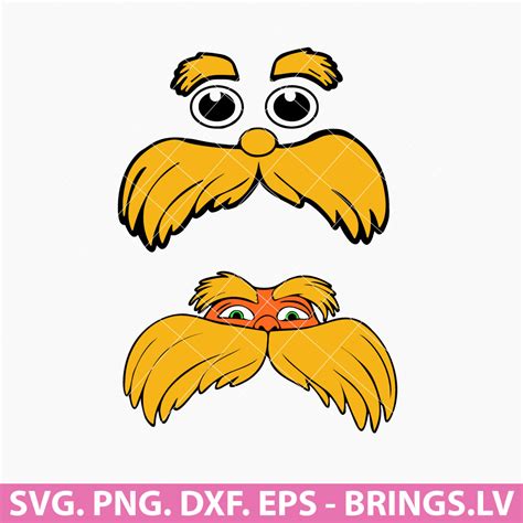 Lorax Face SVG The Lorax SVG Lorax Mustache SVG Dr Seuss SVG PNG