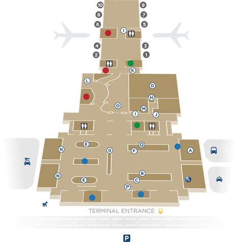 Terminal Map And Guide Springfield Branson National Airport Sgf