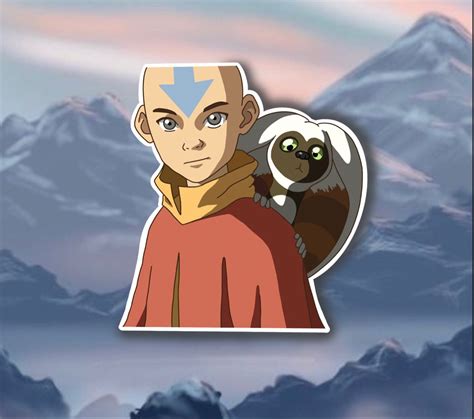 Aang And Momo Avatar The Last Airbender Sticker By Ditsydesigns
