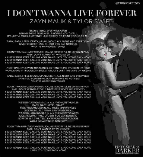 I Don T Want To Live Forever Listener Lyrics Livewh
