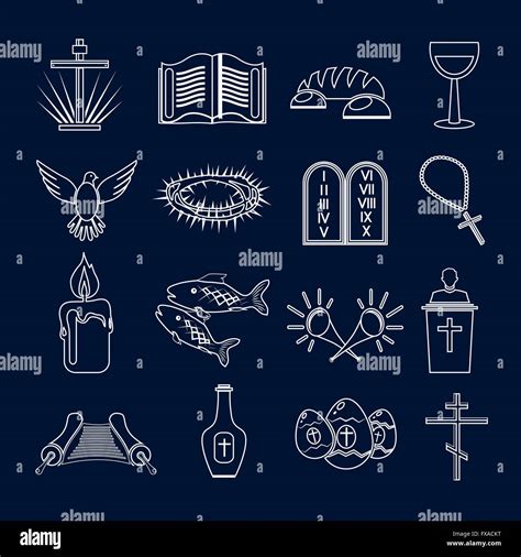 Christianity Icons Set Outline Stock Vector Image And Art Alamy