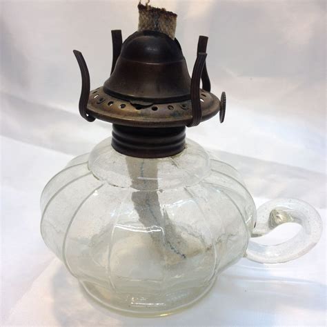 Antique Oil Lamp Clear Glass Finger Loop Antique Oil Lamps Oil Lamps