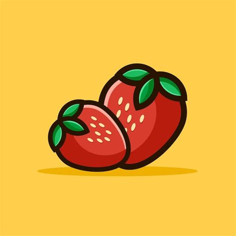 Premium Vector Vector Illustration Strawberries Cartoon Mascot