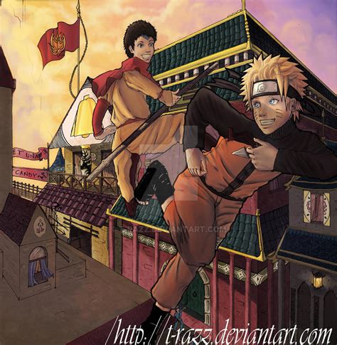 Aang And Naruto By T Razz On Deviantart