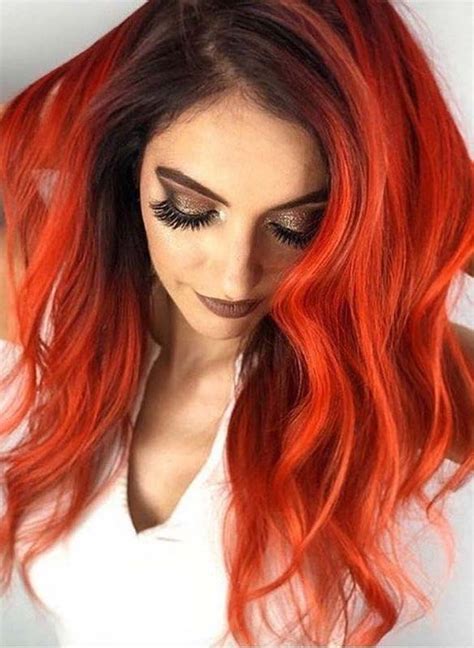 The best lobs are jagged on the ends. Intensively Bold Orange & Rose Gold Hair Color Ideas for 2019 | Stylesmod