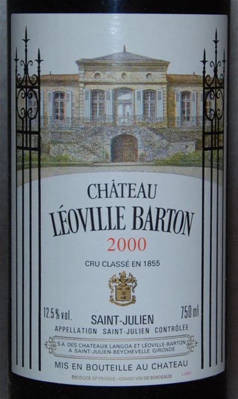 Château léoville barton was created from the division of the domaine de léoville in 1826, when hugh barton, an irishman who already owned château langoa in saint julien. 2000 Chateau Leoville Barton, Saint-Julien 2ème Grand Cru ...