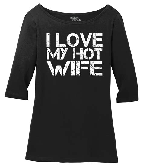 Ladies I Love My Hot Wife Cute Valentines Day T Shirt Scoop 34 Slv