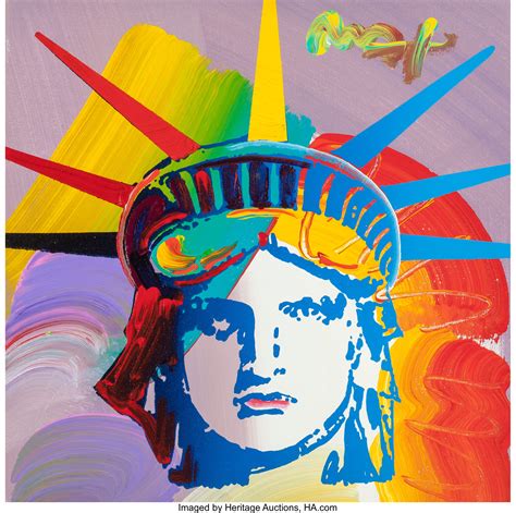 Peter Max American B 1937 Statue Of Liberty Oil On Canvas 12