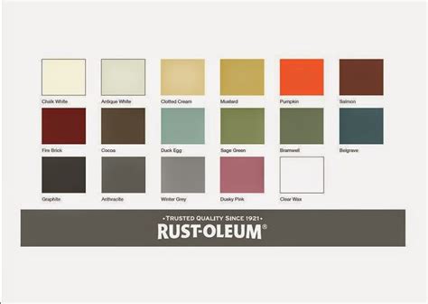 Maybe you would like to learn more about one of these? RUST-OLEUM Colour Chart | Chalk paint colors, Paint color ...