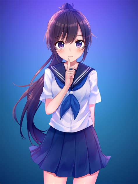 600x800 Anime Girl In School Uniform 600x800 Resolution Wallpaper Hd