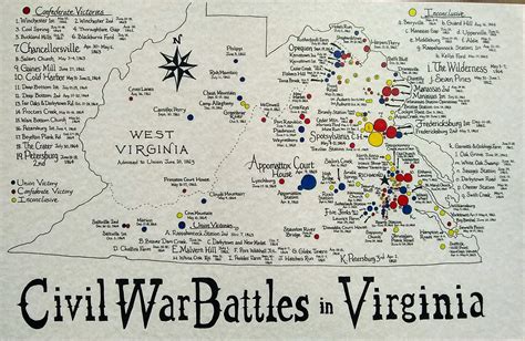 Virginia Civil War Map Etsy